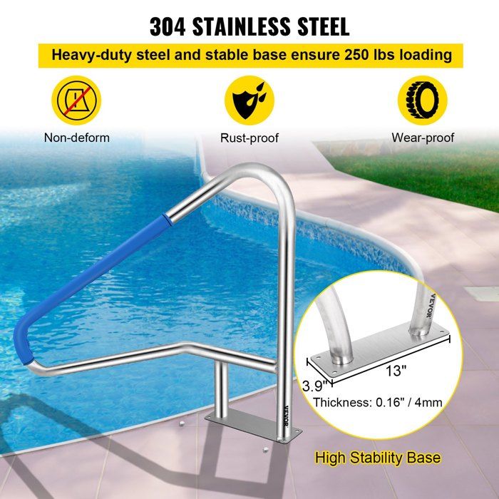 Lot De 2 Caches De Plaque Pour Rampe D'échelle De Piscine - Métal, 4,8 Cm - Protection Et Décoration - 2