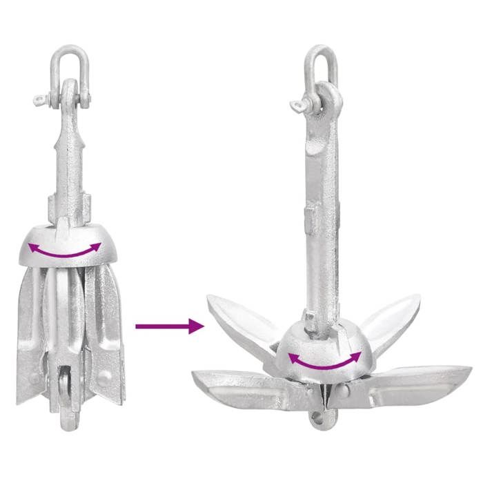 Ancre pliable - GKK - portable - argenté - 0,7 kg - fonte galvanisée à chaud Entrepirise 715