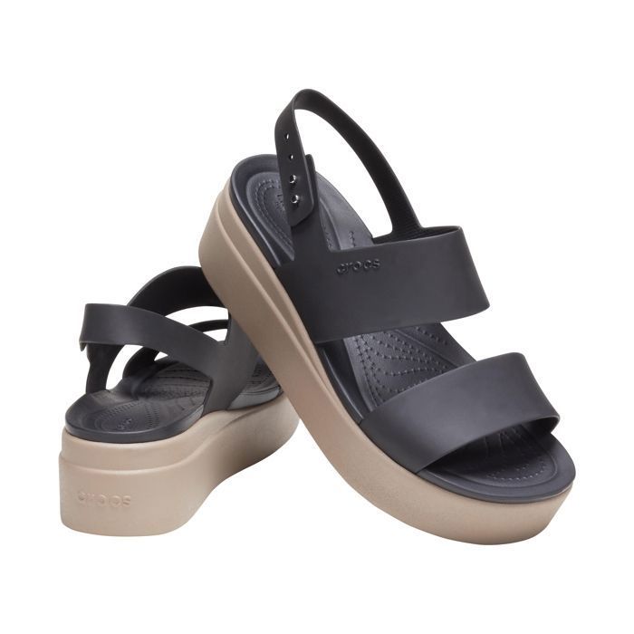 Crocs Compenser Sandales - CROCS - Brooklyn Low Wedge - Noir - Talon compensé - 5 cm de ...