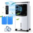 Climatiseur Mobile 8L 75W COSTWAY-Rafraîchisseur d’Air Ventilateur-Télécommande-Minuterie 7,5H-3 Vitesses,3 Modes-Oscillation 70°