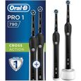 Brosse à dents électrique ORAL-B Pro 1 790 Duopack - 2 Manches capteur de pression et 2 brossettes - Noir-0