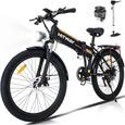 HITWAY Vélo Électrique 26"*3,0 Fat Bike - VTT E-BIKE Batterie amovible 36V 12AH - Moteur 250W - Shimano 7 Vitesses-0