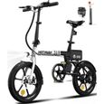 Vélo électrique pliable HITWAY 16”E-Bike 250W avec batterie amovible 36V 6,0Ah-0