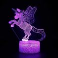 3D led Veilleuse 7 Couleurs cheval + Usb Touch + télécommande Lampe de table bureau Cadeau Enfant Noël créatif lampe de table 16-0