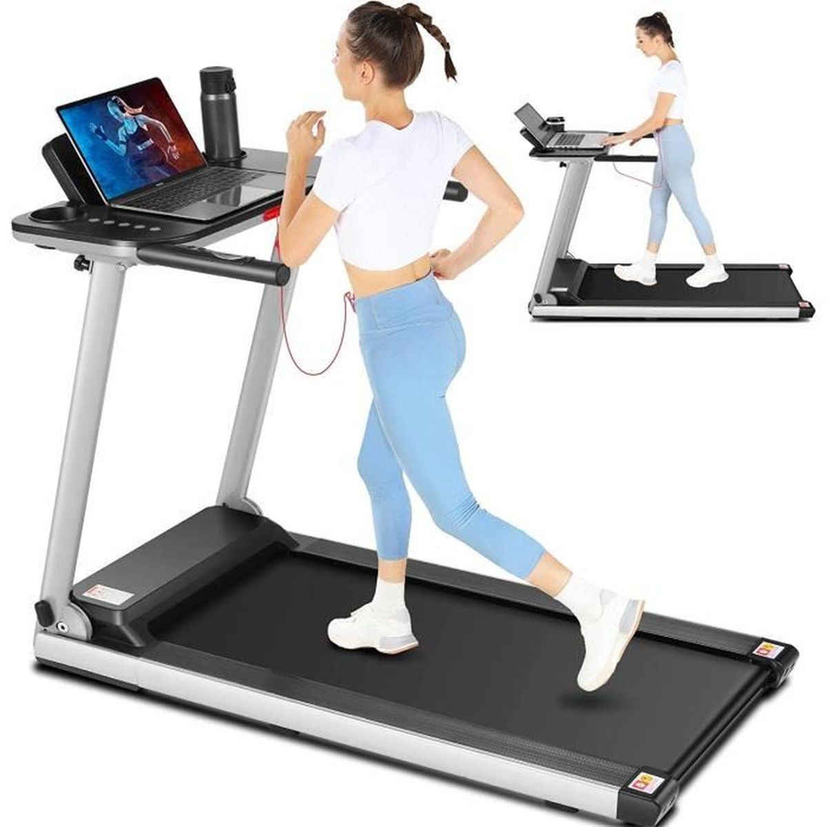 Tapis Roulant Pliable THERUN - 10km/h - Moteur 2.5HP - Silencieux - 300lbs