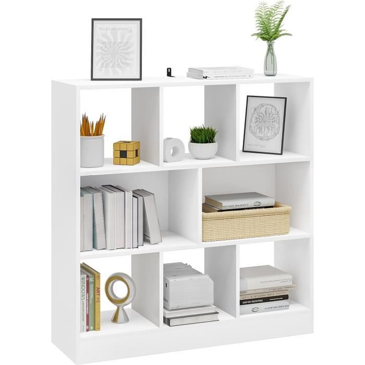 Bibliothèque Design 6 Niveaux WOLTU - Étagère Livre Moderne Forme S - Blanc - Idéale Salon, Bureau, Chambre