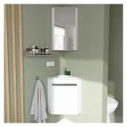 MOB-IN Ensemble lave-mains blanc + vasque blanche + robinet + armoire de toilette SKINO