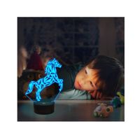 Lampe 3D veilleuse pour fille avec télécommande et variateur d'intensité + flash à 16 couleurs changeantes Motif cheval