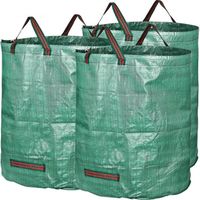 Lot de 3 sacs à déchets de jardin - 272 litres - Imperméable - Réutilisable - Grand sac à déchets - 3 A184