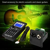 F-5T 5Band Equalizer Digital Tuner Pickup for Electric Acoustic Classic Guitar, Backlight Lcd, Led Lights, Auto Mode, Eq Piezo