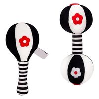 Zerodis jouet d'entranement de la vision 2 pièces noir et blanc bébé sable marteau hochets jouet bébé Vision jeux talkie-walkie