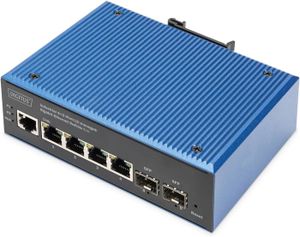 SWITCH - HUB ETHERNET  Switch réseau Industriel administrable 6 Ports Gigabit Ethernet PoE - 4X RJ45 + 2X SFP-Uplink - 30W de Budget PoE par Port.[Z2334]
