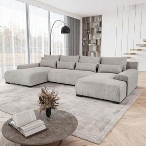 Canapé d'angle Angel Cerda Chaise longue en cuir de vachette taupe