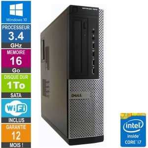 UNITÉ CENTRALE  PC Dell 7010 DT Core i7-3770 3.40GHz 16Go/1To Wifi