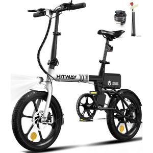 VÉLO ASSISTANCE ÉLEC Vélo électrique pliable HITWAY 16”E-Bike 250W avec batterie amovible 36V 6,0Ah