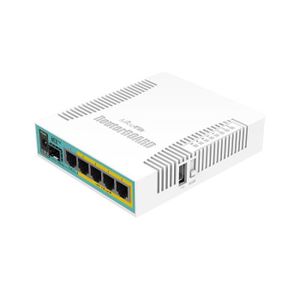 MODEM - ROUTEUR Mikrotik hEX PoE, 10,100,1000 Mbit-s, IEEE 802.3at, Blanc, 16 Mo, 128 Mo, 800 MHz