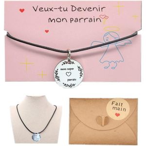 Carte Cadeau Parrain a un amour sans fin + Bracelet porte bonheur