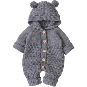 MANTEAU - CABAN Nouveau-né infantile bébé fille garçon hiver manteau chaud tricot Outwear combinaison à capuche n28938
