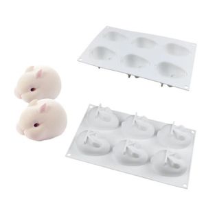 6 Trous Moule En Silicone 3d Lapin Forme Moule Gateau Mousse Dessert Moule De Cuisson Tb Maison Cuisine Arts De La Table Godis Es