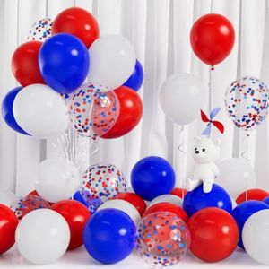 BALLON DÉCORATIF  Ballons Rouge Bleu Blanc, 30 Pièces Rouge Et Bleu 