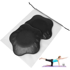 TAPIS DE SOL FITNESS Tapis de Yoga - TRAHOO - Klaimbmo - Epaisseur 10mm - Noir - Lot de 2 Genouillères