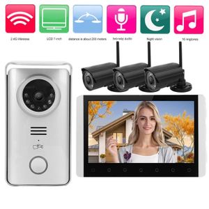 VBESTLIFE Caméra de surveillance 2.4G Interphone vidéo sans fil 7 pouces  TFT LCD sonnette interphone visuel de vision nocturne de - Cdiscount  Bricolage