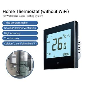 THERMOSTAT D'AMBIANCE Black without WiFi -Thermostat Wifi intelligent,régulateur de température,chauffage au sol,chaudière à eau-gaz,fonctionne avec E