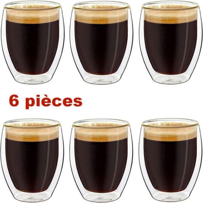 Tasses en verre à double paroi 2pk 320ml-350ml Tasse à café