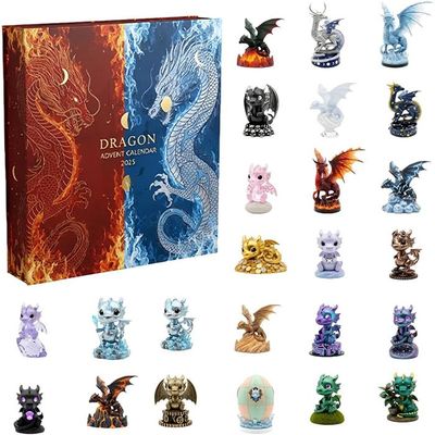 Calendrier De L'Avent Dragon De Noël 2025 - 24 Pendentifs En Acrylique 2D - Décoration Pour Porte, Fenêtre, Sapin - Thème Féerique - 9