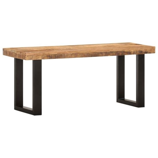 Banc en bois de manguier tissage Bertille - Made in Meubles