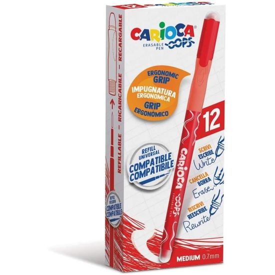 Stylos Gel Effaçables Uxcell – Encre Rouge 0,5 Mm – Lot De 10 + Recharges + Gommes