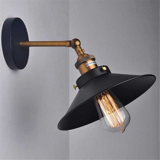 Applique Murale Industrielle Vintage - Lot De 2 - Noir Mat, Douille E27 Max 60W - Pour Salon, Chambre, Couloir - 7