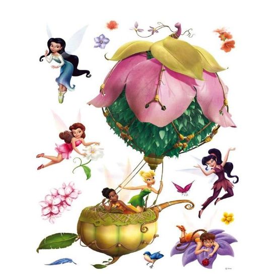 Stickers géant Fée La Clairière d'été en ballon Disney Fairies