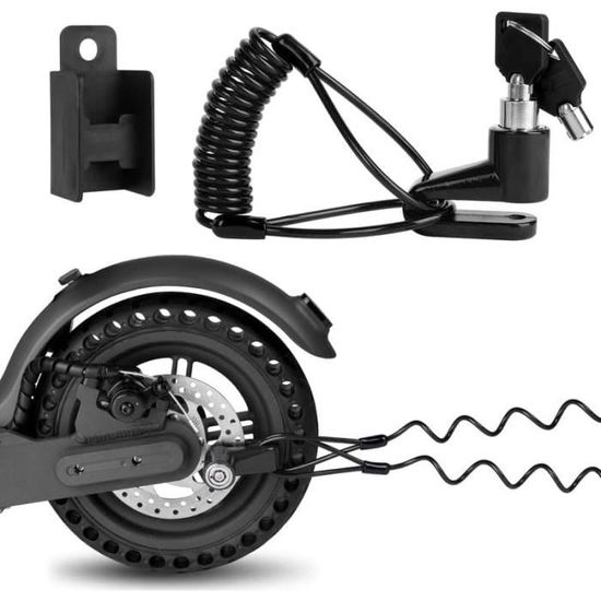 Cadenas Antivol Trotinette electrique Vélo Moto,Verrou de Frein à Disque,Cadenas Velo avec Cable de Rappel,pour Xiaomi M365 Scooter