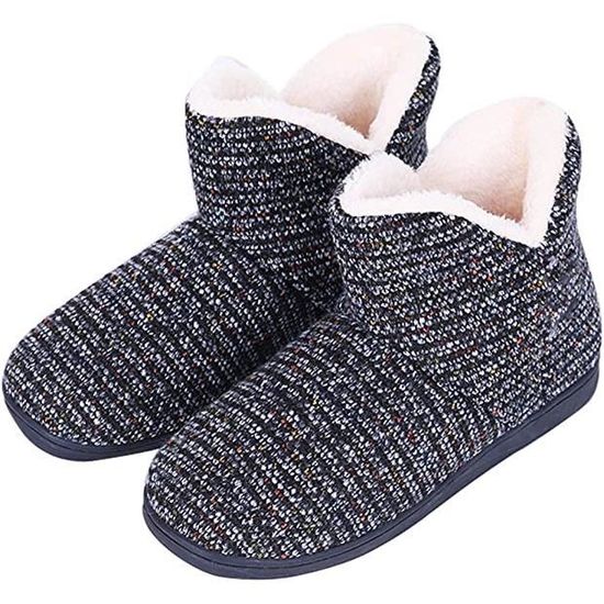 Chaussons Pour Femme En Coton Doux - Semelle Antidérapante Avec Mousse Mémoire - Chaussures D'Intérieur Chaudes Et Confortables