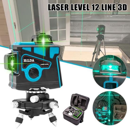 Niveau Laser Vert 360 3D 12 Lignes Niveau Laser Autonivelant 25M 3