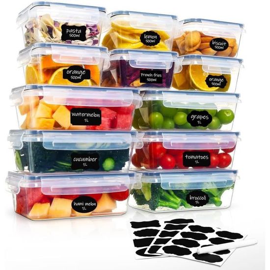 Omana Lot De 12 Boîtes De Conservation Alimentaire Sans BPA