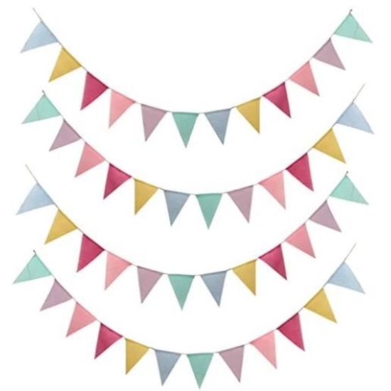 Bannière Guirlande Triangle Multicolore 40m (80 Drapeaux) - Décoration Fête, Mariage, Anniversaire