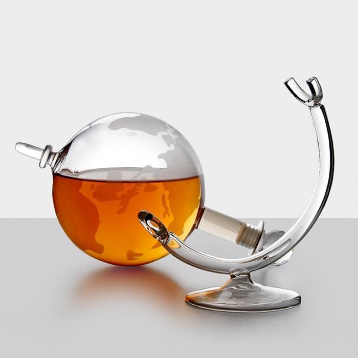 Globe en verre à Whisky Carafe à décanter avec support Carafe avec bouchon 1000ML