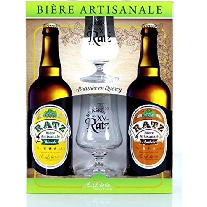 Coffret Bières Artisanales - Coffret 2 Bières 75cl + 2 Verres