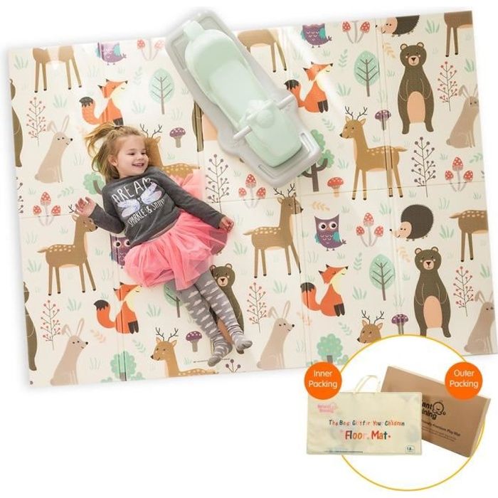 Tapis de jeu pour Bébé Enfant Tapis d'Éveil et de jeux pour Bébé Tapis 200 x 150cm pliable en mousse antidérapant imperméable