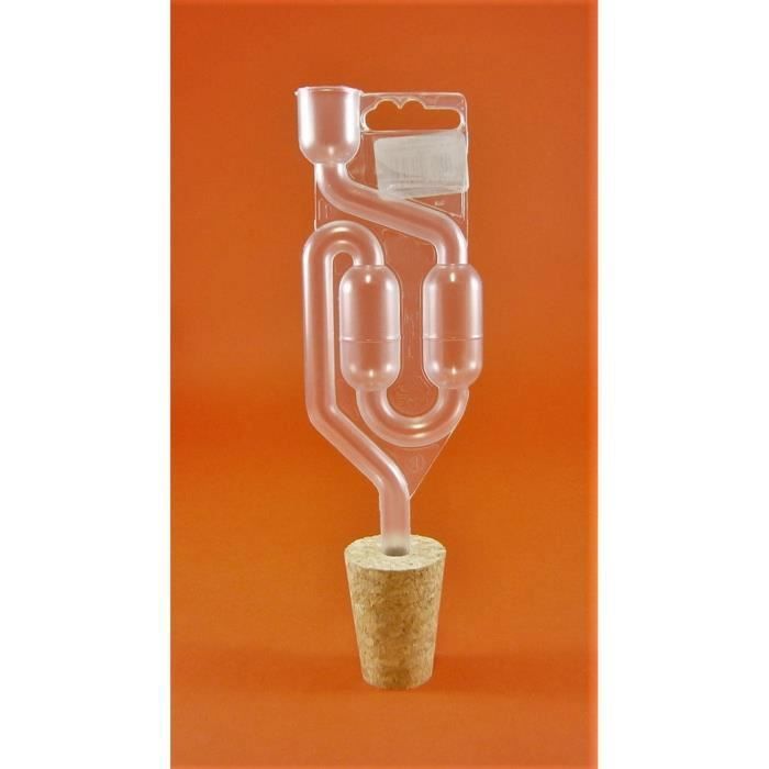 BOUCHON de LIèGE AVEC TROU 34/24mm + BARBOTEUR Plastique - Bouchons - Bonde - Fermentation Bonde - Dame-Jeanne - Bonbonne - Levure d