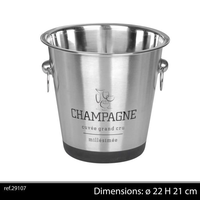 SEAU A CHAMPAGNE LUXE INOX ANTIDÉRAPANT PRO GRANDE CUVEE CRU BOUTEILLE VIN