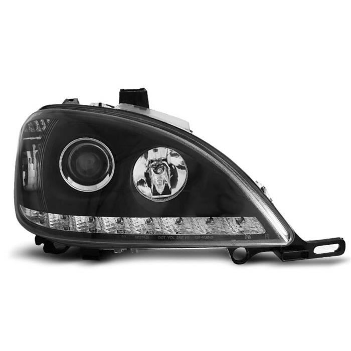 Paire de feux phares Mercedes ML W163 98-01 Daylight led noir