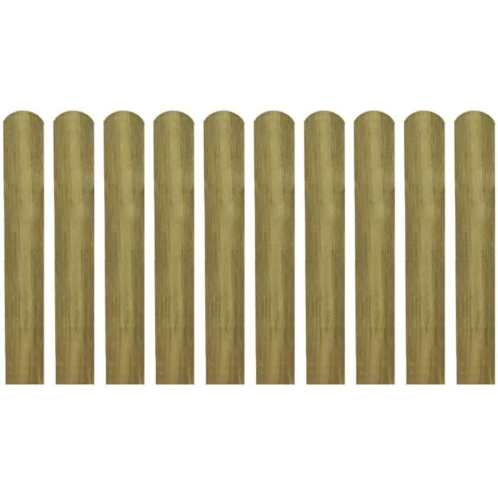 30 pcs Lattes imprégnées de Clôture Bois 60 cm