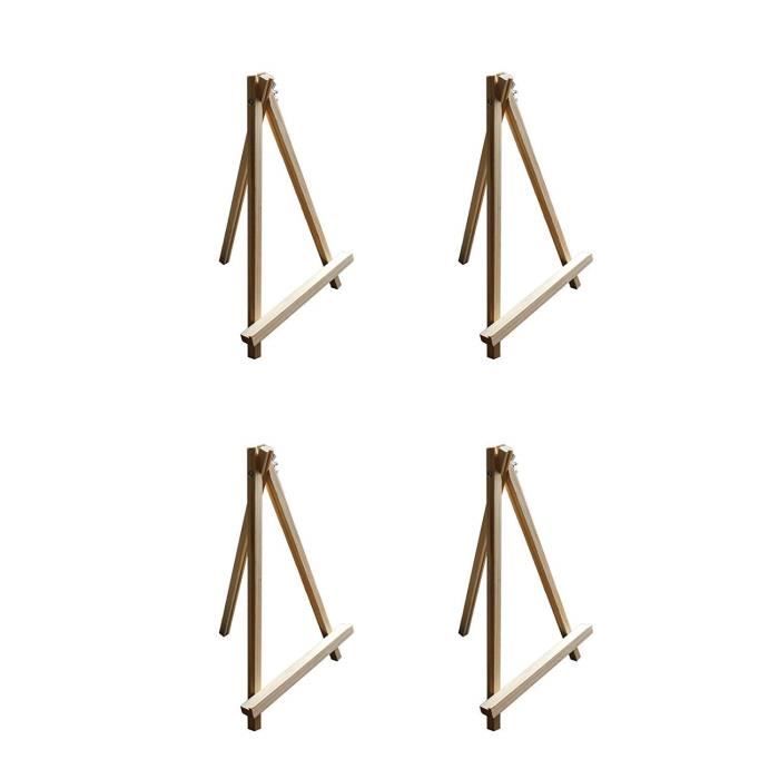 Chevalets Lot de 4 chevalets en bois de pour trépied de table pour présenter une toile d'art - Fermeture à vis réglable 4870