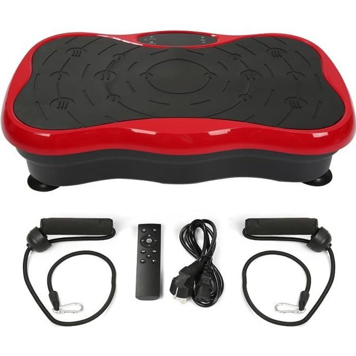 PERFECT® Plateforme Vibrante Oscillante Fitness NOIR ROUGE avec Écran LCD Audio Bluetooth 200W
