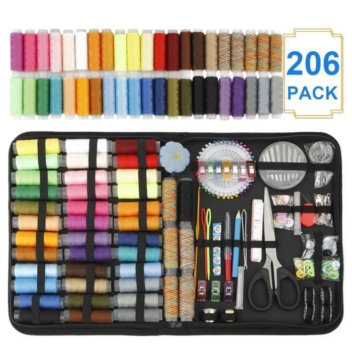 Kit de couture 206 Pcs ensemble aiguille et fil multifonctionnel accessoires de couture