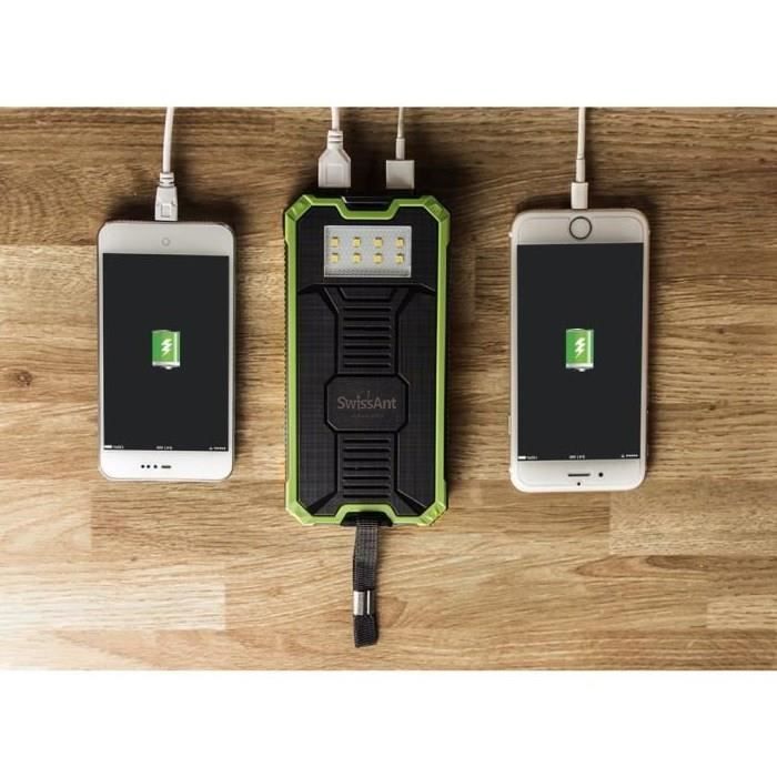 15000mAh Chargeur de Batterie Solaire Power Bank chargeur de Secours Portable Batterie Externe Etanche avec 8 LED Double USB