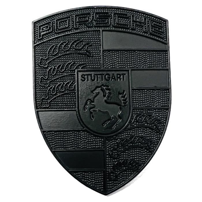 insigne logo Porsche Noir metal embleme capot